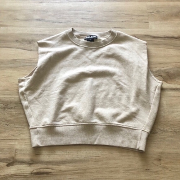 DKNY Beige Crew Neck Top - Picture 1 of 8